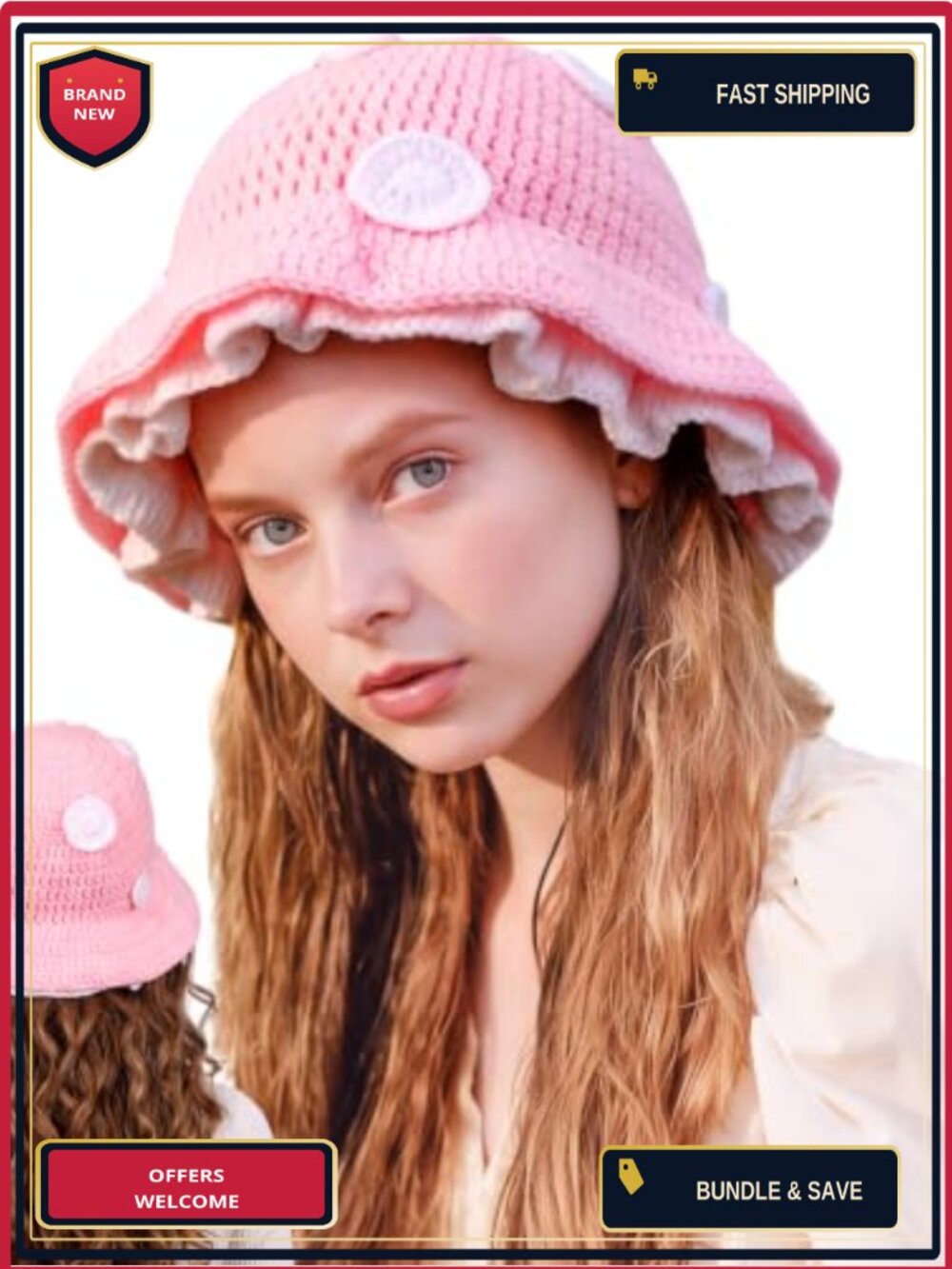 Knitted Mushroom Bucket Hat Crochet Jellyfish Adults Novelty Cosplay